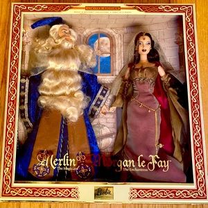 New in box Merlin & Morgan Le Fay Barbie (& Ken) dolls.